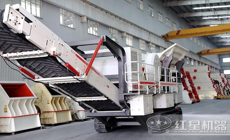 小型車載式鵝卵石破碎機，履帶液壓驅(qū)動