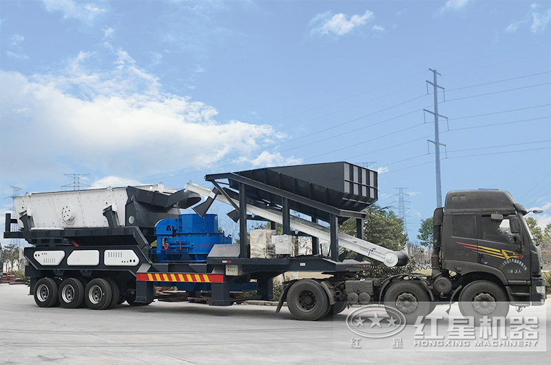 輪胎式移動(dòng)車載打砂機(jī)，車頭拉著走，輕松上路安裝便捷