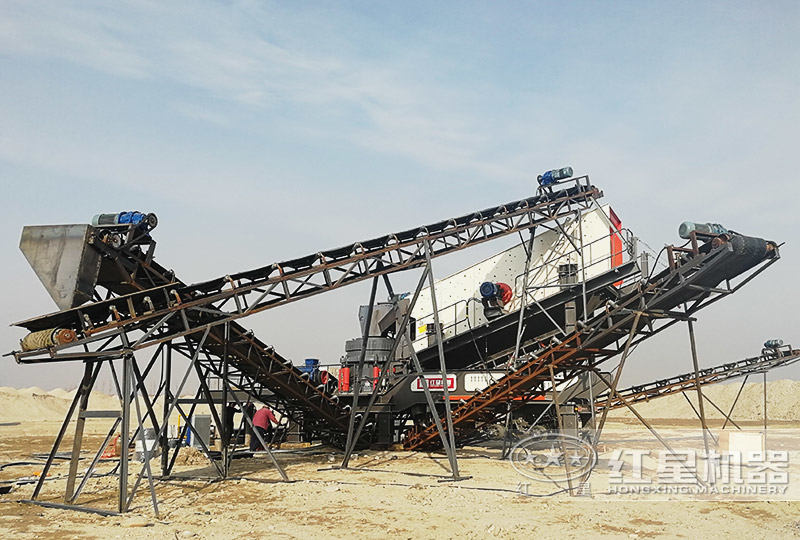 輪胎圓錐移動破碎機現場，單機作業(yè)，效能高節(jié)能